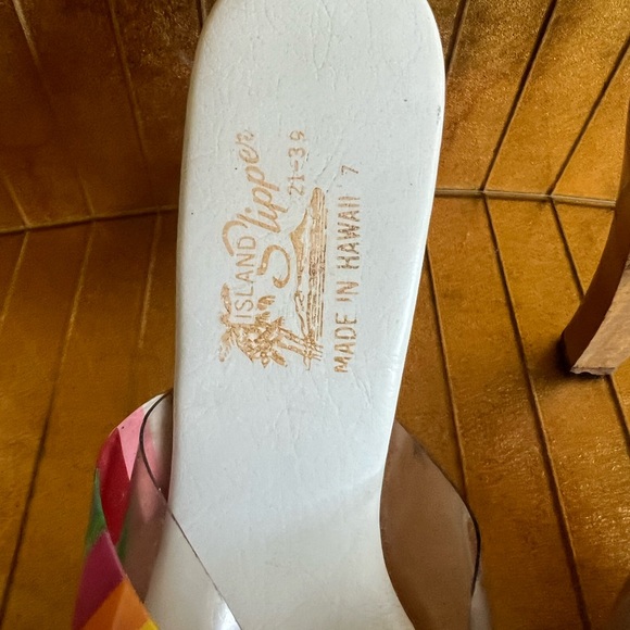 Vtg made in Hawaii island slipper wooden heel Meals 1960s Lucite - Picture 9 of 14